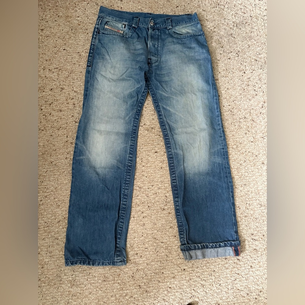Diesel Relaxed Fit Faded Blue Jeans